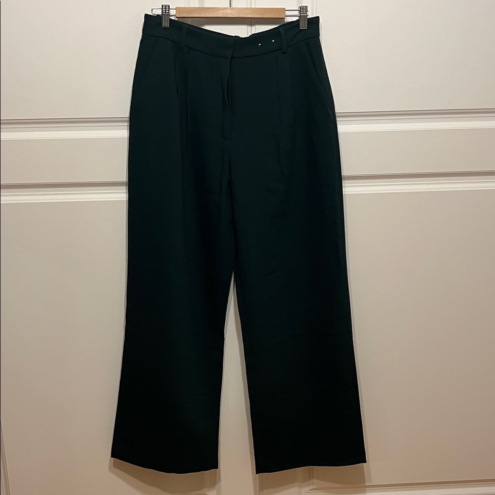 Deep Green Abercrombie & Fitch Sloane Tailored Wide Leg Pant Size 31/12 Regular